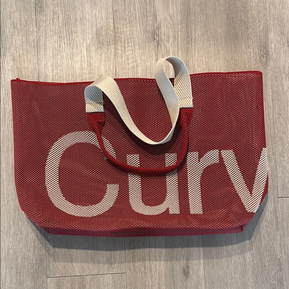 Curves Perforated Knit Tote Red/White (Scarlet)